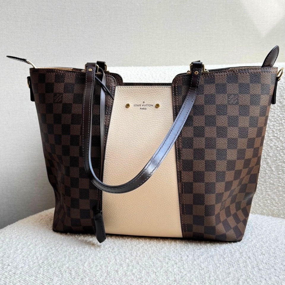 Louis Vuitton - Jersey Tote bag Damier Ebene Crème - Preloved Pieces