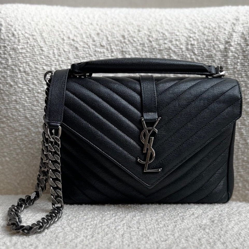 saint laurent - College Bag Zwart Medium - Preloved Pieces