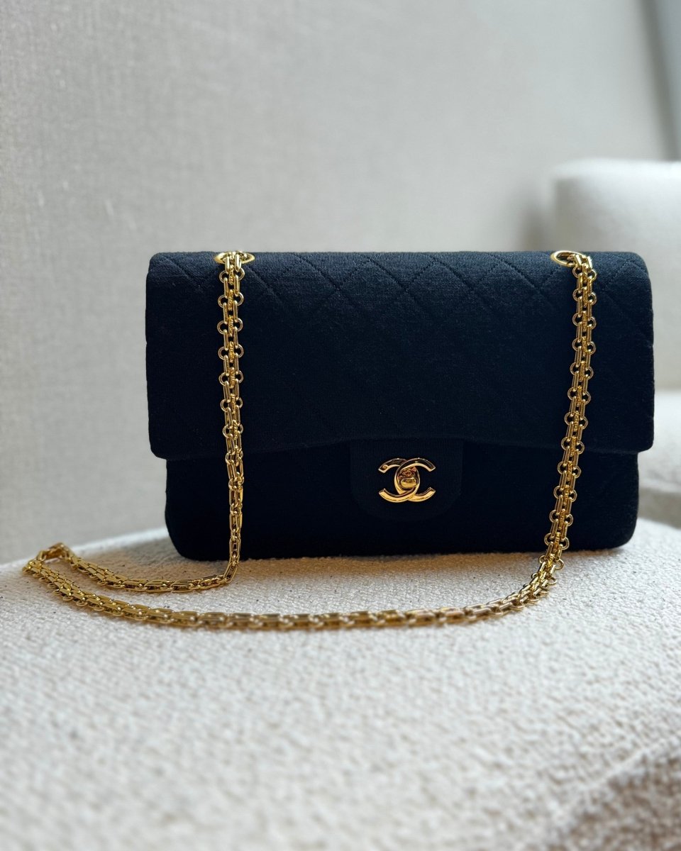 Chanel - Fabric Double Flap Bag Medium - Preloved Pieces
